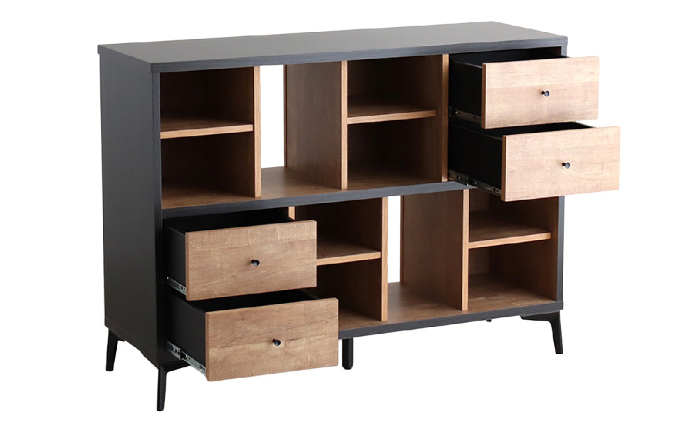 【東馬家具】タナス 120 ローシェルフ【ブックシェルフ 本棚 小物収納 オープンシェルフ オシャレ 魅せる収納 完成品 脚のみ取付】(H060637)