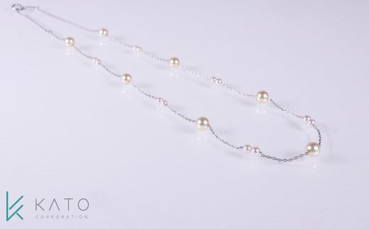 胸元を華やかに飾る ベビーパールステーションネックレス （PT850） / 18金 あこや ネックレス 真珠 伊勢志摩 志摩 アクセサリー ベビーパール パール 母の日 ホワイトデー クリスマス