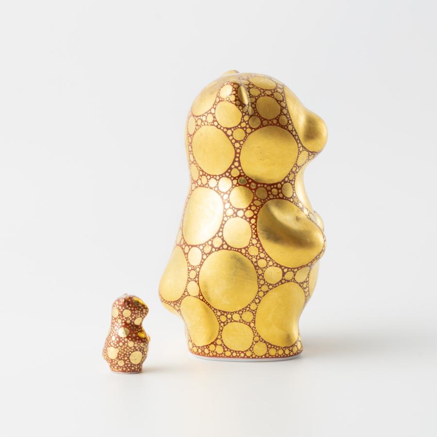 ＜momoco＞有田焼　momoco bear【小野鉄兵　金襴手ドット赤】