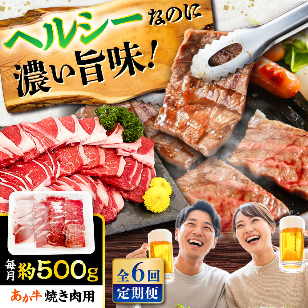【ふるさと納税】【全6回定期便】熊本あか牛 焼肉用カット(バラ ロース) 約500g / 熊本県 あか牛 あかうし 和牛 焼肉 ロース バラ 牛肉 お肉 褐毛和種 冷凍 国産【五右衛門フーズ】[BHCY047]