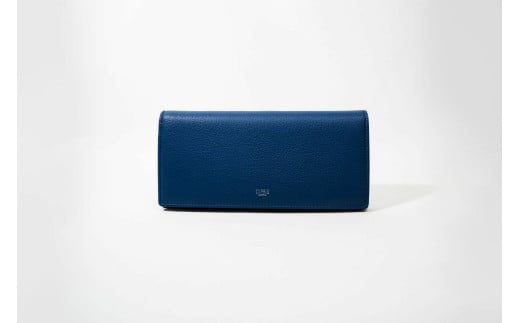 キプリス本革製ササマチ長財布　カラー：ブルー【革小物 革製品 ソフトシュリンクレザー 牛革 しっとり シーズンレス 職人 財布】