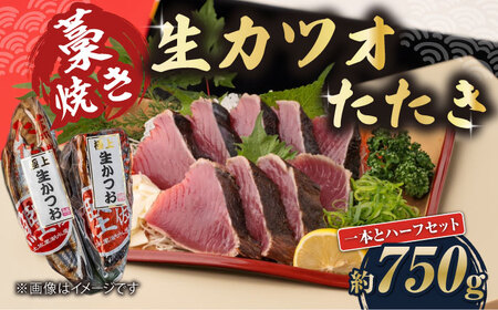 藁焼き 生カツオたたき一本とハーフセット (冷蔵) 約750g 4.5人から6人前 【土佐黒潮水産】 [ATCQ004]