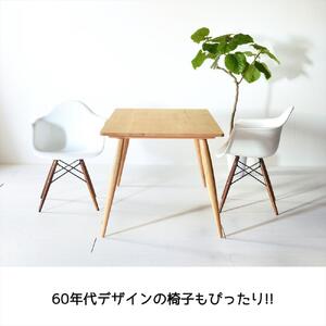 【北欧デザイン】ナインテーブル 100 オーク 無垢材 国産 ミッドセンチュリー ダイニングテーブル 大川家具