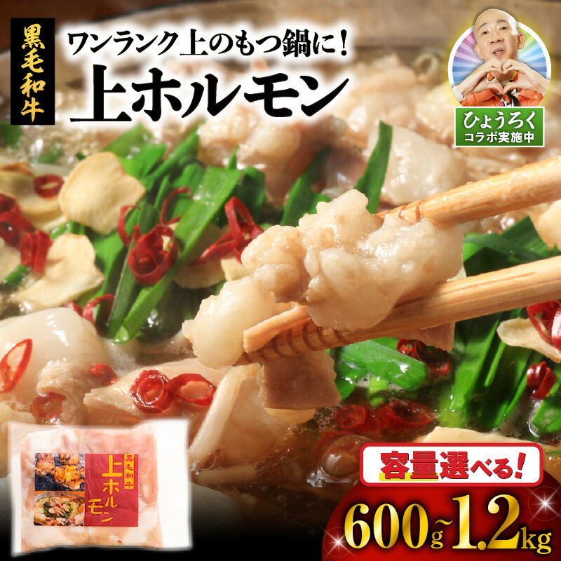 【ふるさと納税】＜容量選べる＞ ワンランク上 の もつ鍋 に！ 上ホルモン 600g or 1.2kg 肉 牛 もつ ホルモン 牛肉 黒毛和牛 焼肉 鍋 おかず つまみ 小腸 串焼き 小分け パック 夕食 国産 カミチク 鹿児島 鹿児島市 おすすめ ランキング プレゼント ギフト