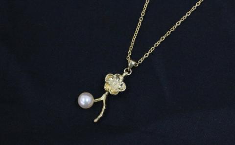 想い梅 パールネックレス 小枝 Npearl ゴールド アクセサリー アコヤ真珠 パール ネックレス ファッション 特産品 国産 真珠 愛媛 宇和島 A135-166009