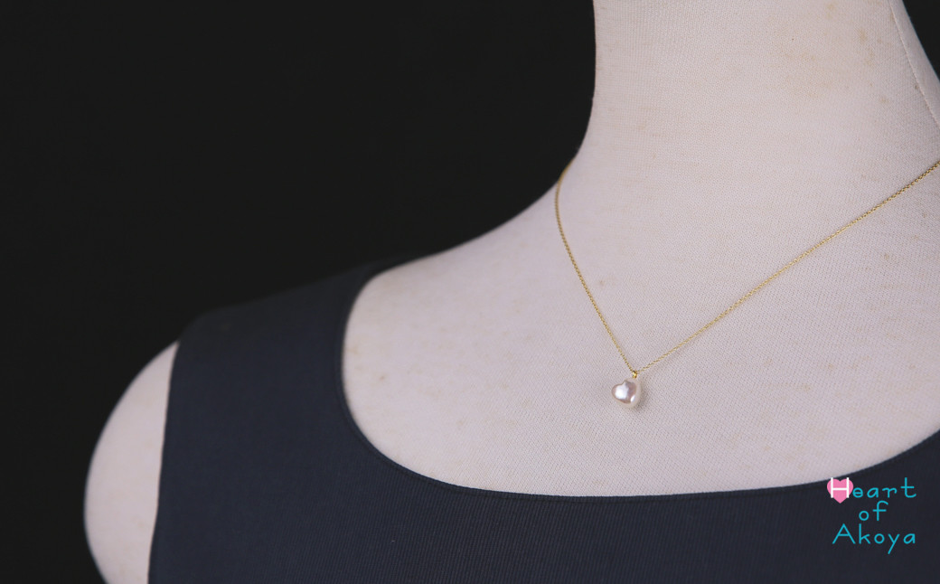 サイド！ハートパールペンダント ( ゴールド タイプ ) / 伊勢志摩 伊勢 志摩 英虞湾 真珠 アコヤ真珠 本真珠 パール ネックレス ペンダント アクセサリー ギフト プレゼント クリスマス バレ