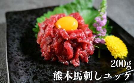 ＜ R8年熊本地震復興支援 ＞熊本 馬刺し ユッケ 約200g （約50g×4個） 馬肉 お肉 肉 肉刺し 生肉 生食 国内肥育 食品 ヘルシー 熊本県 熊本市 冷凍