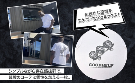 GOODHELP SK8 DARUMA T-shirt  white  Tシャツ 半袖  洋服 ファッション ストリート ストリート感 ユニセックス スリーブTシャツ ティーシャツ ストリートカルチャ