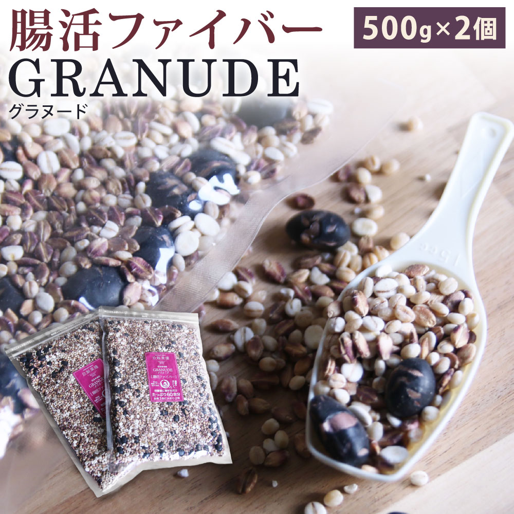 【ふるさと納税】新雑穀 グラヌード 腸活ファイバー 計1000g 500g×2個 60合分 食物繊維 腸美活 腸活 雑穀 ブレンド はだか麦 胚芽押麦 黒大豆 健康 和食 炊飯 福岡県北九州市