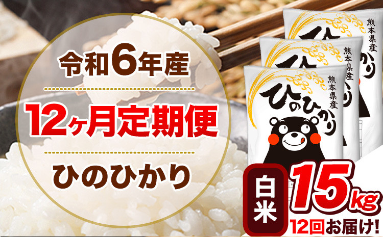 令和6年産【7ヵ月定期便】 白米 ひのひかり 定期便 15kg 5kg×3袋《お申込み翌月から出荷開始》 熊本県産 精米 ひの 米 こめ ヒノヒカリ コメ お米