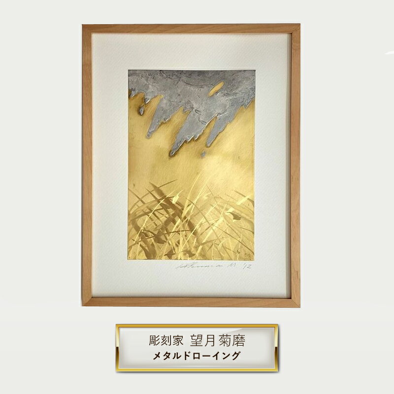 【ふるさと納税】彫刻家 望月菊磨 『メタルドローイング』額入　平面作品 J【 アート ART 神奈川県 大磯町 】