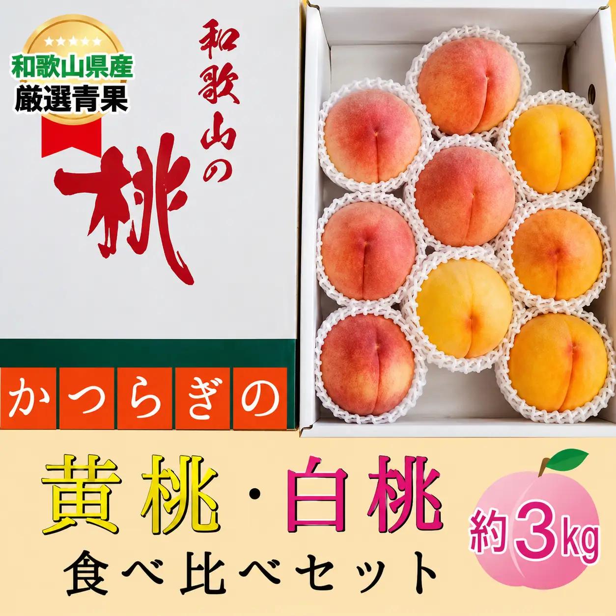 ★かつらぎの黄桃・白桃食べ比べセット★ 9～12玉【2026年6月下旬～2026年8月上旬順次発送】/【A257-frks150】