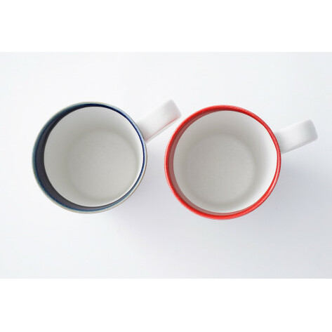 有田焼 つき立マグカップ 大（蒼スノー・レッドスノー）ペア 大慶 A15-166_イメージ2