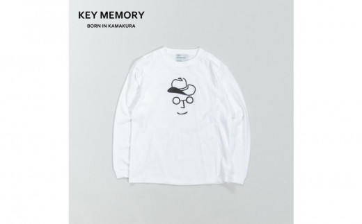 《1》【KEYMEMORY 鎌倉】カウボーイハットイラストロングTシャツ WHITE