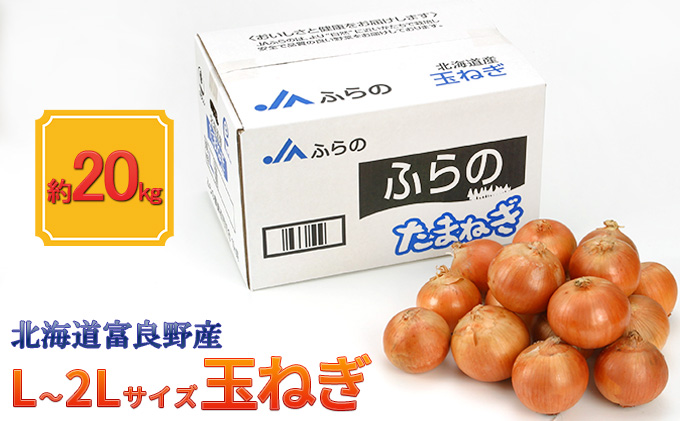 【北海道富良野産】L～2L サイズ 玉ねぎ 約20kg (JAふらの) たまねぎ 玉葱 タマネギ 野菜 新鮮 直送 道産 ふらの 送料無料 数量限定 先着順