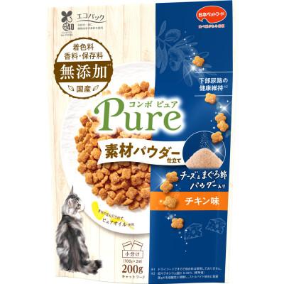 ふるさと納税 袋井市 コンボ ピュア キャット チキン味・チーズ&amp;まぐろ節パウダー仕立て 200g×12袋