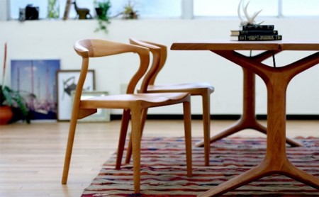 ダイニング チェア 椅子 起立木工 KAMUI カムイ ブラックチェリー インテリア おしゃれ 天然 無垢 木製 家具 高級 (インテリア椅子 ブランド椅子 国産椅子 木製椅子 モダン椅子 オシャレ椅