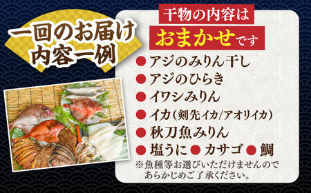 干物 ひもの おまかせ 詰め合わせ みりん干し アジ あじ イワシ いわし イカ カサゴ カマス アカハタ 鯛 秋刀魚 鯛【全12回定期便】ひものや つかもとの旬のおまかせ干物詰め合わせC [JDR0