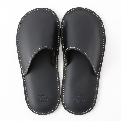 
            ＜濱野皮革工藝の革小物＞オリジナルルームシューズ(ブラック:Mサイズ)【1378724】
          