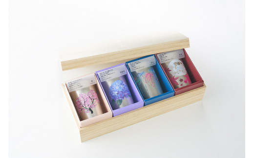 まどろむ酒器 4種セット(桜、紫陽花、花火、紅葉) FC100004