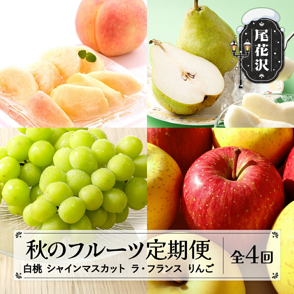 【ふるさと納税】先行予約 全4回 山形 秋のフルーツ定期便 白桃 シャインマスカット ラ・フランス りんご 令和8年産 2026年産 山形県産 送料無料 沖縄・離島への配送不可 ns-ft4xx-b