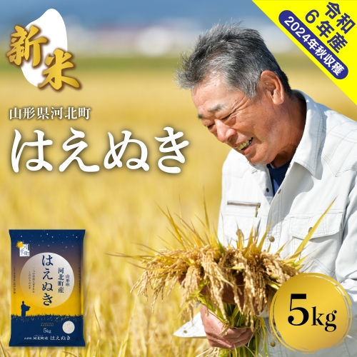 【令和6年産米】※選べる配送時期※ はえぬき5kg 山形県産【米COMEかほく協同組合】