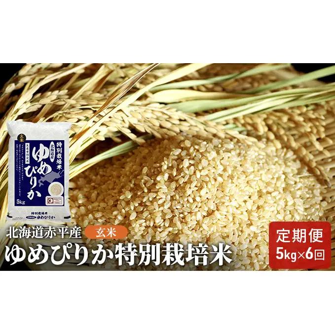 ゆめぴりか玄米特別栽培米 北海道産 ゆめぴりか【5kg】【定期便6回】