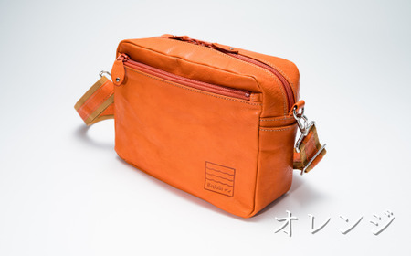 【オレンジ】 箱型ショルダー ヌメゴート 山羊革 ショルダーバッグ バッグ 鞄 ショルダーバッグ プレゼント ギフト ショルダーバッグ