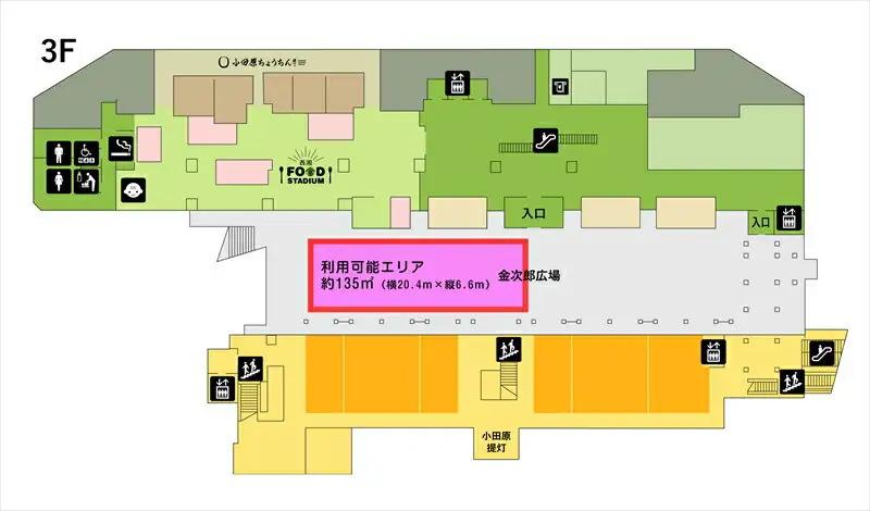 ミナカ小田原3階金次郎広場　半面利用権利コース【 神奈川県 小田原市 チケット チケット】