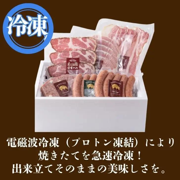 J1　手作り 宍粟ハム の 詰め合わせ 【  ウィンナー ベーコン スパイス ハム 冷凍 セット ギフト 贈り物 のし 熨 斗お中元 御中元】