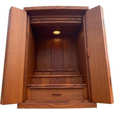 ふるさと納税 岸和田市 総桐無垢オイル仕上げ仏壇【ライトオーク色】(幅380×高さ545)小さな上置き現代家具調ぶつだん厨子 |  | 01