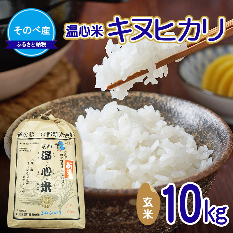 【寄付額を見直しました】 キヌヒカリ10kg 玄米×1 10kg袋 令和8年度産 そのべ産 温心米 お米 10kg 新米 単一原料米 きぬひかり 丹波 精米 玄米 こめ コメ 京都 新米26