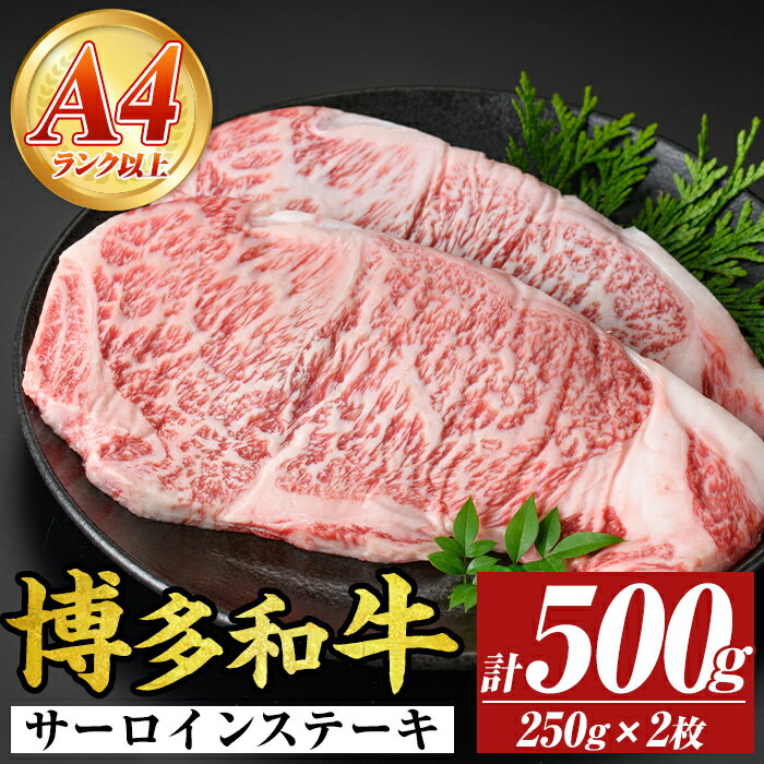 【ふるさと納税】【A4〜A5】博多和牛サーロインステーキセット(計500g・250g×2枚) 国産 九州産 福岡県産 牛肉 和牛 黒毛和牛 ステーキ お肉【MEAT PLUS】