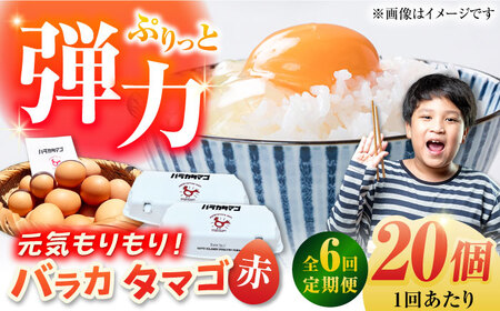 【6回定期便】【ギフトBOX】バラカタマゴ 20個入 M-Lサイズ 卵 玉子 国産 五島市 / 五島列島大石養鶏場[PFQ055]  玉子 タマゴ 鶏卵 希少 五島列島