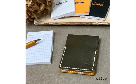 【メモ帳カバー】rhodia cover オリーブ  メモ帳カバー ロディアカバー