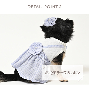 サッカーシフォンワンピース ベージュ おそろいヘアピンつき  ドッグウェア【ココアトワ(cocoAtoi)】 Ｓ