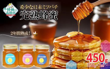 【先行予約】 2年間熟成 希少な日本ミツバチ完熟蜂蜜 150g×3個 はちみつ 蜂蜜