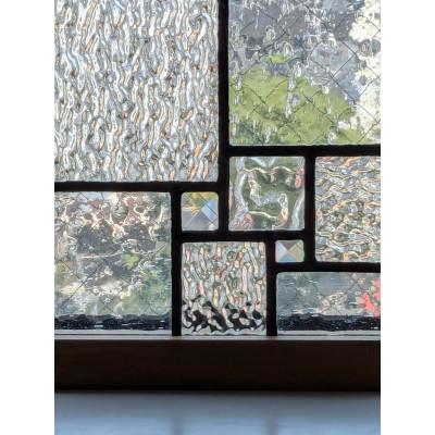 ふるさと納税 戸田市 ステンドグラスのセミオーダーパネル(四角・クリアー)