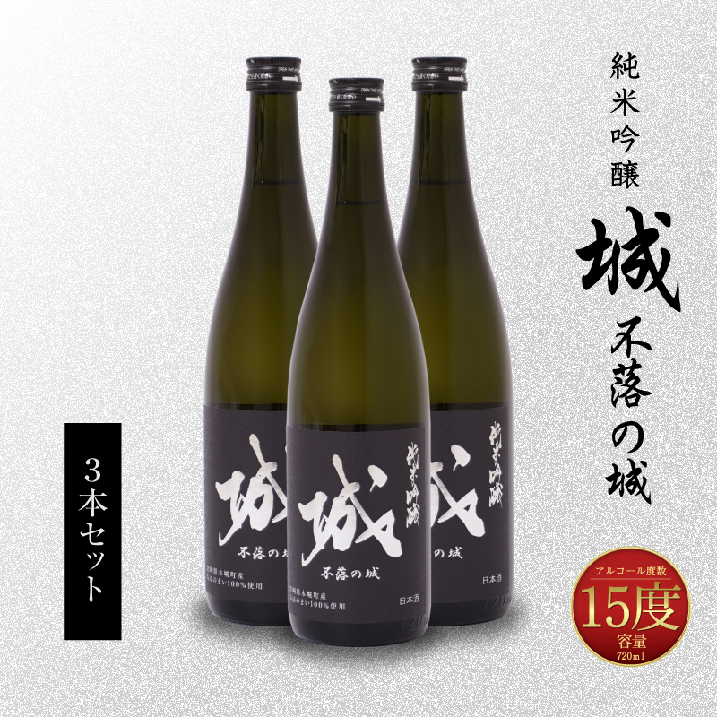 【7日以内に発送！】＜令和6年産　木城町・毛呂山町 新しき村友情都市コラボ 日本酒 純米吟醸「城 ～不落の城」3本＞ K21_0028