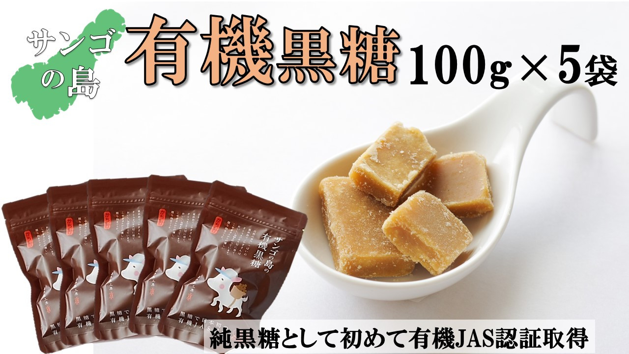 
サンゴの島の有機黒糖（100g）×５袋【ポスト投函／日付指定不可】
