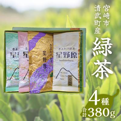 ふるさと納税 宮崎市 宮崎市清武町産　緑茶4点セット　計380g