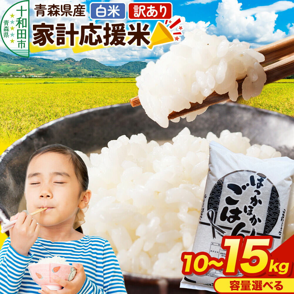【ふるさと納税】【訳あり】家計応援米 青森県産 精米【選べる容量：10kg／15kg】5kg袋 [ブレンド米 ごはん 米]