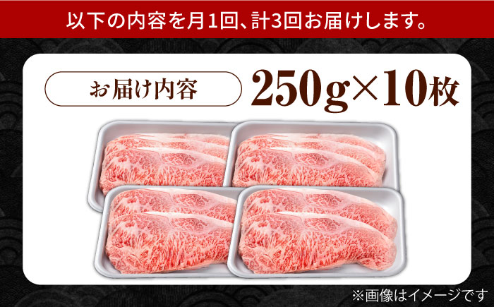 【3回定期便】佐賀県産 黒毛和牛 贅沢ロースステーキ 250g×10枚（計2.5kg）【株式会社いろは精肉店】 [IAG096]