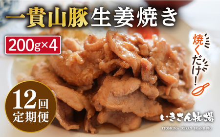 【全12回定期便】焼くだけ定番おかず！一貴山豚 生姜焼き 4パック 糸島市 / いきさん牧場 [AGB018] 生姜焼き 生姜焼き 生姜焼き 生姜焼き 生姜焼き 生姜焼き 生姜焼き 