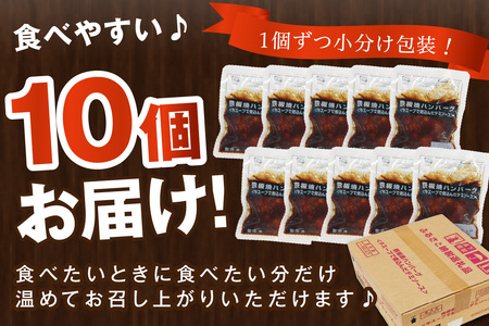 鉄板焼ハンバーグ デミソース 10個【A-817】大好評の飯塚の鉄板焼ハンバーグ