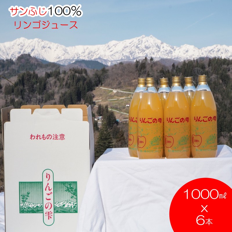 【ふるさと納税】258＊サンふじりんご100%ジュース1L 6本
