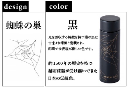 URUSHIPOKETLE　蜘蛛の巣デザイン 120ml　黒