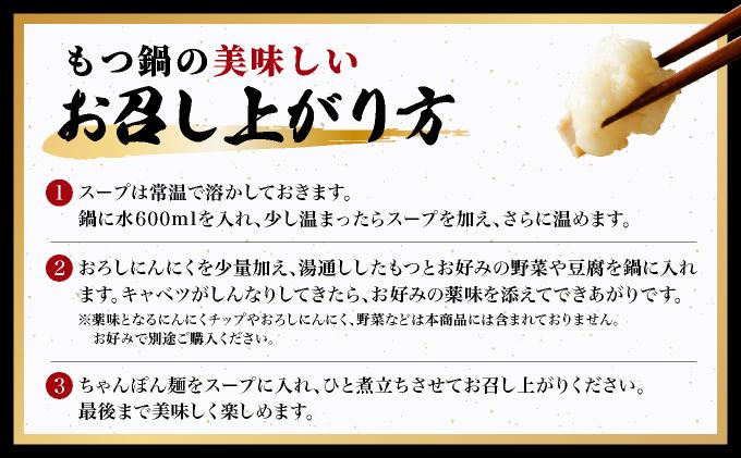ラー麦ちゃんぽん麺付き 醤油スープが旨い！お試しもつ鍋セット２人前