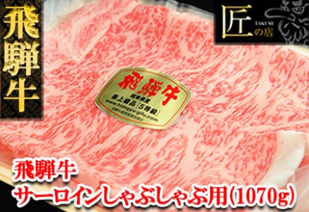 飛騨牛サーロインしゃぶしゃぶセット 1070g（7～8人分）牛肉 国産 ブランド牛 和牛【11-42】【冷凍】