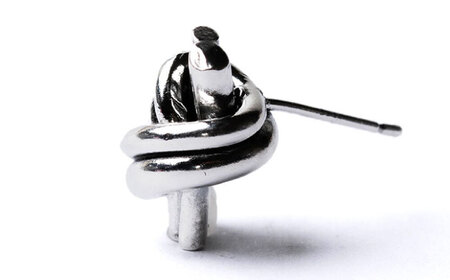 ロッソエブルー Knot pierce M シルバー 925 両耳用 結び スタッドピアス 岐阜市 / アフェクト[ANGT013]